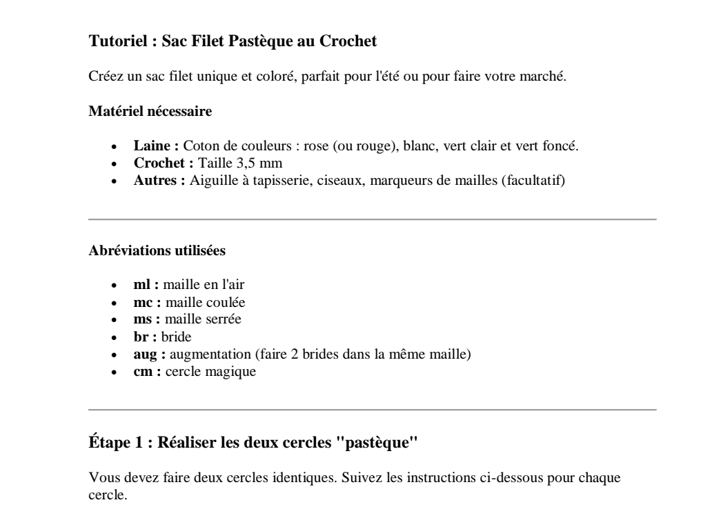 Tuto sac filet pastèque