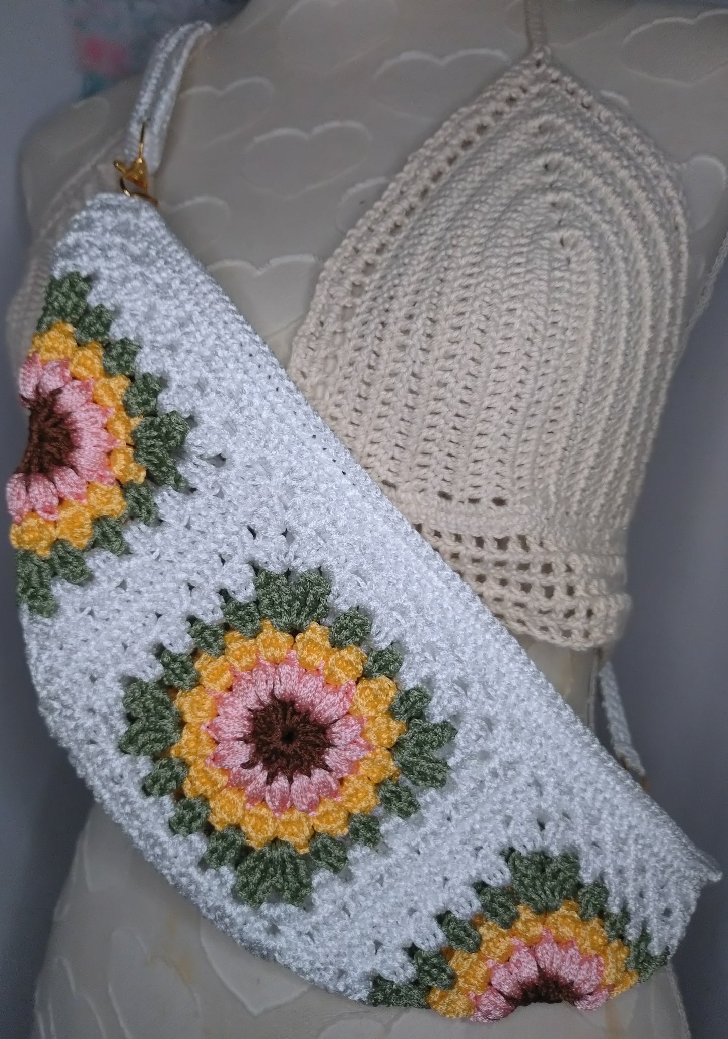 Sac banane fleurs