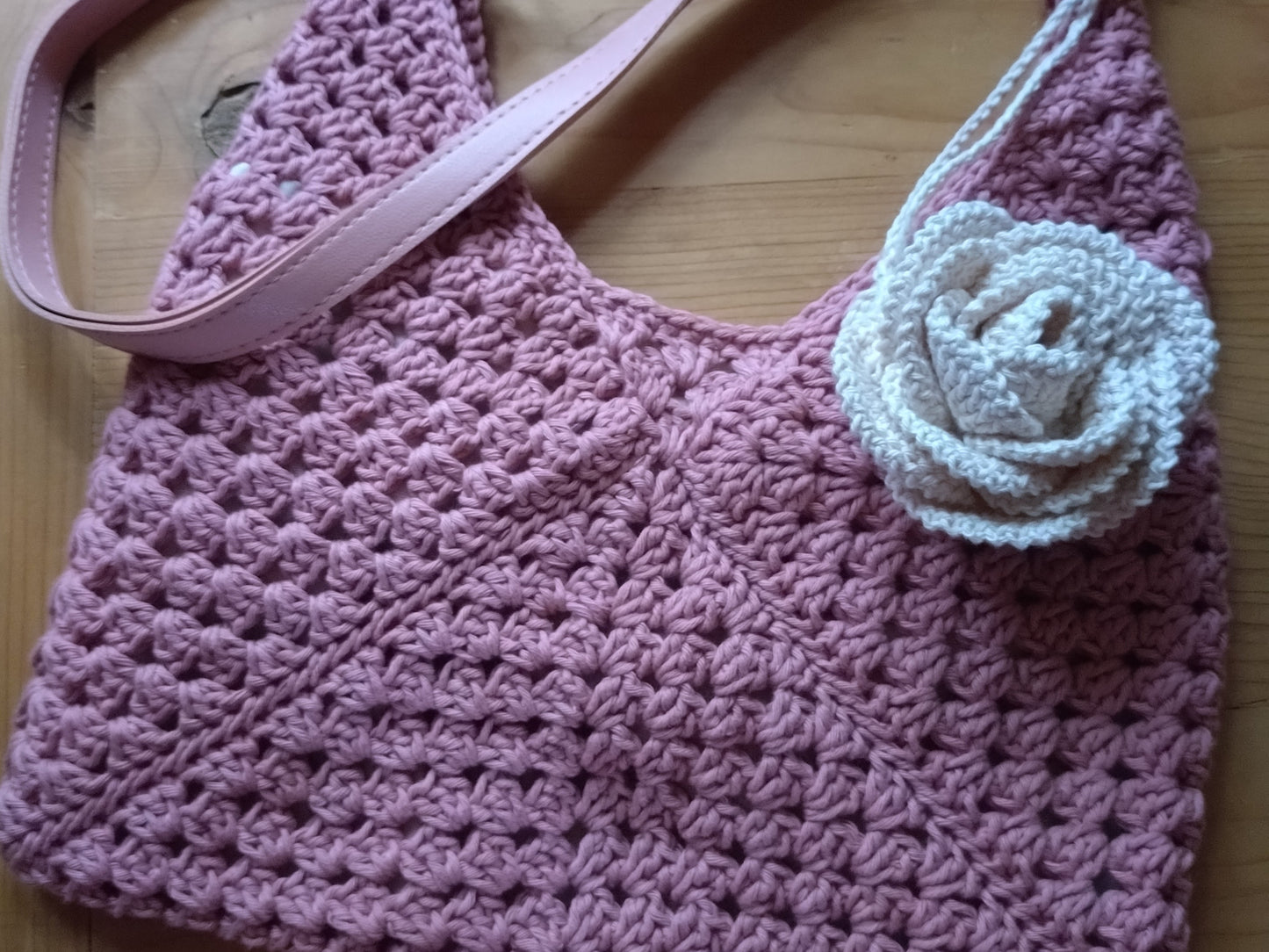 Sac au crochet "Granny et sa rose"