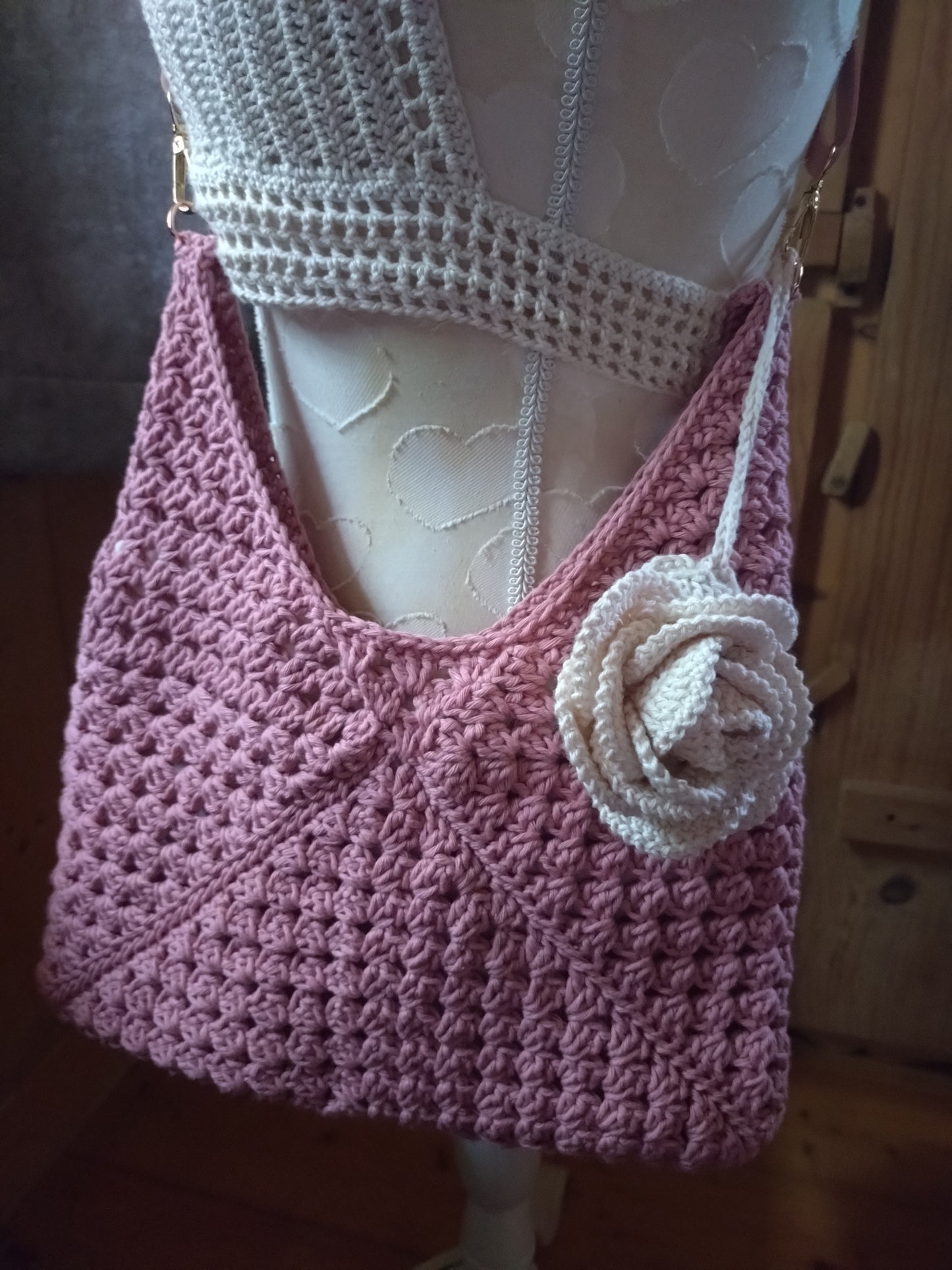 Sac au crochet "Granny et sa rose"
