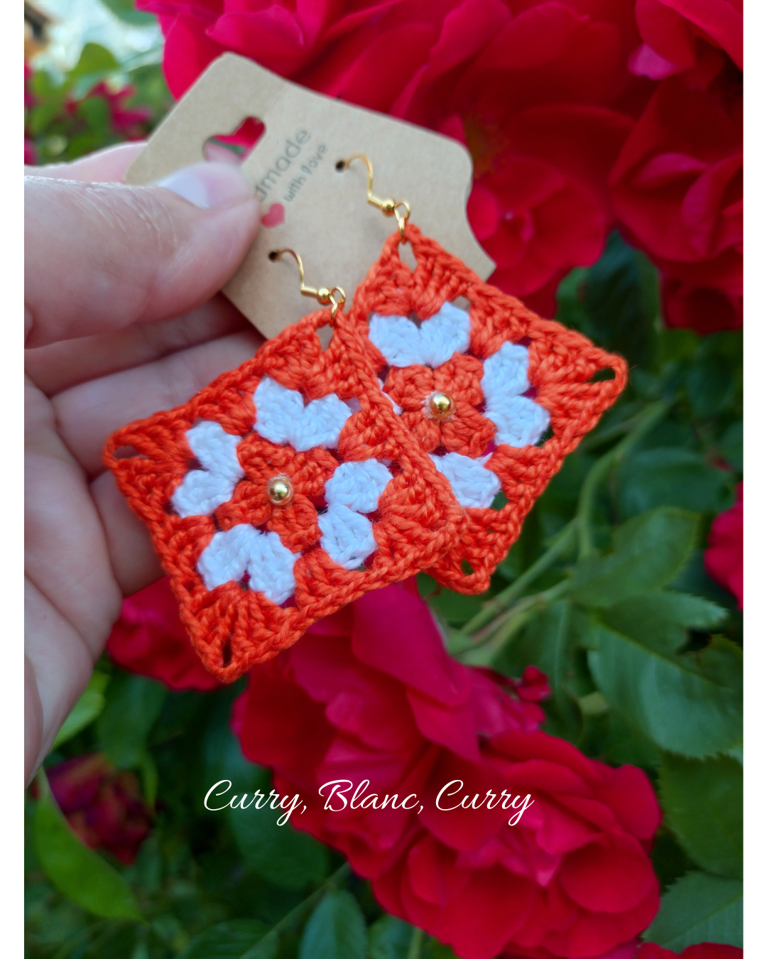 Boucles d'oreilles granny en crochet