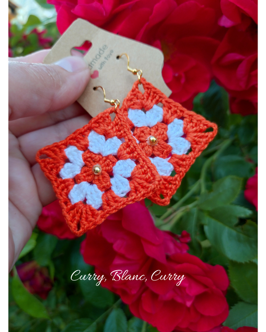 Boucles d'oreilles granny en crochet