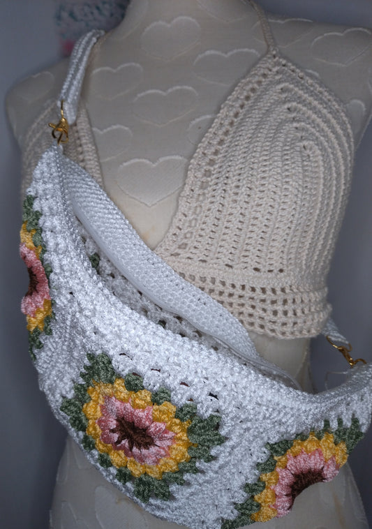 Sac banane fleurs