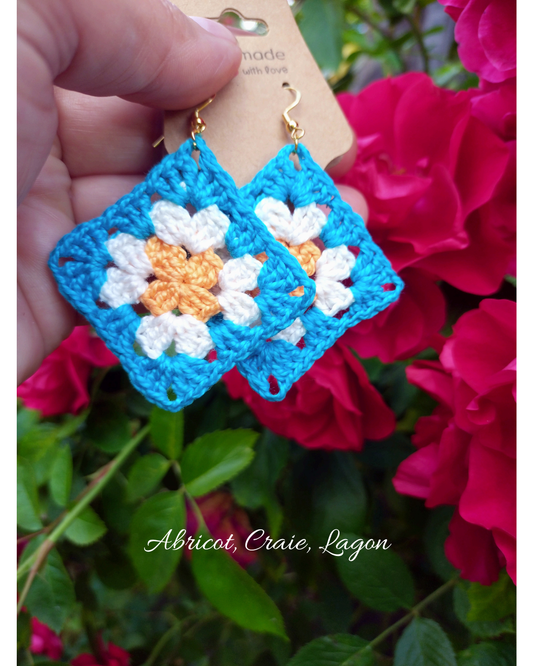 Boucles d'oreilles granny en crochet